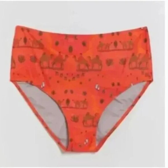 ⭐️ Camel Sands High Waisted Isabelle Hipster Boho Peasant Hippie Bikini Bottoms - Picture 1 of 3